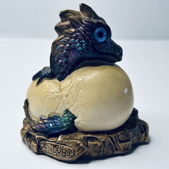Windstone Edition Peacock Hatching Dragon Egg Pena 1984 Retired VINTAGE - Picture 6 of 11